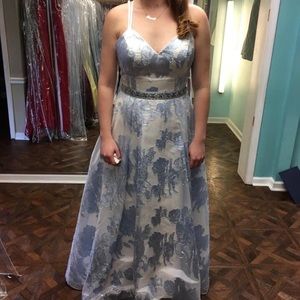 Ice Blue and White Dress
